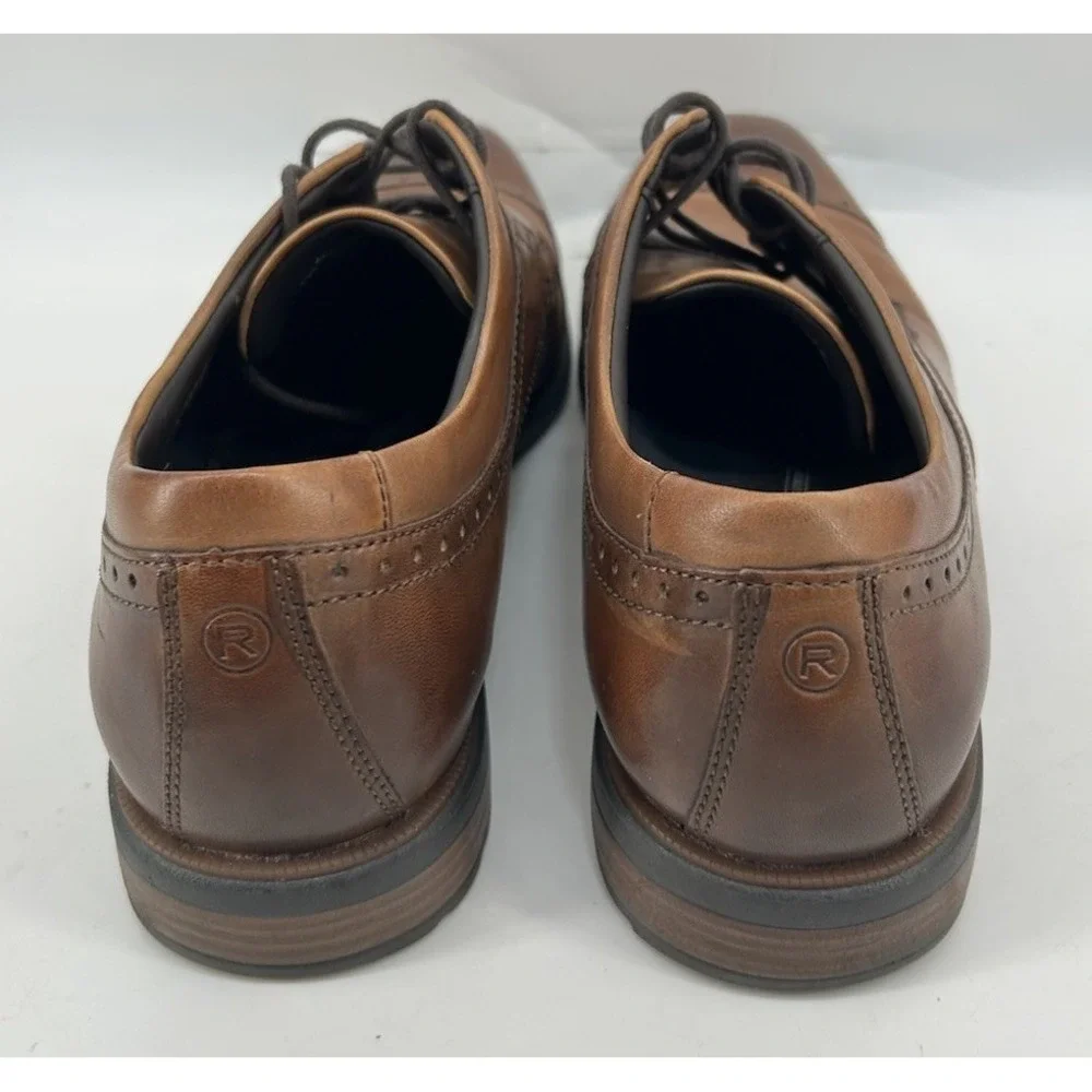 Rockport Farrow Cap Toe Brown Leather Oxford Dress Shoes CH5533 Men's 12M